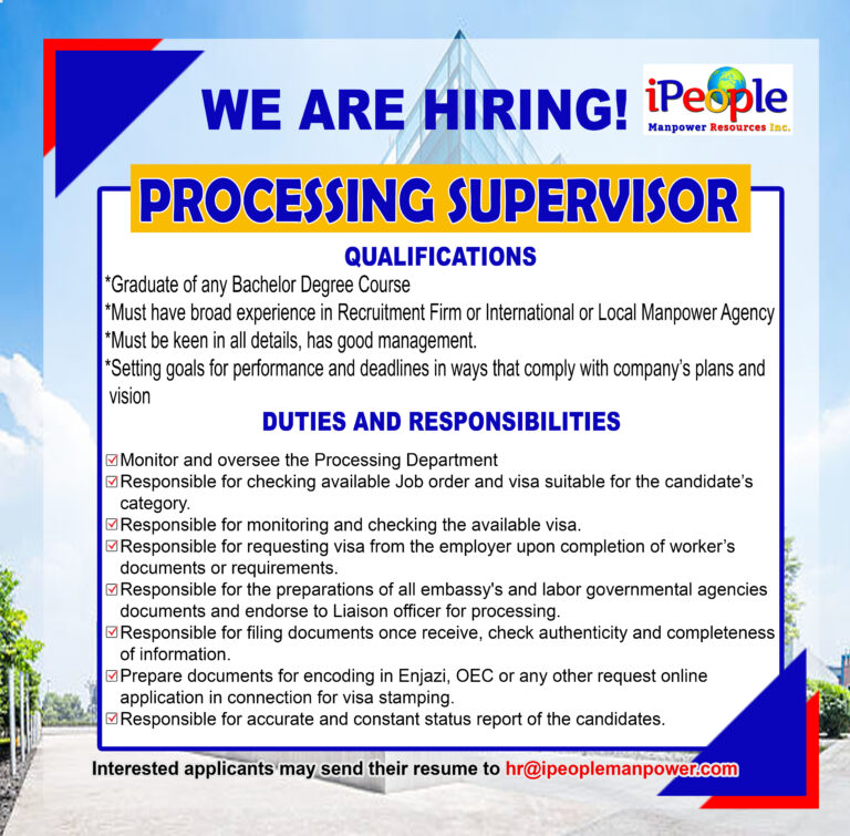 Hiring Processing Supervisor